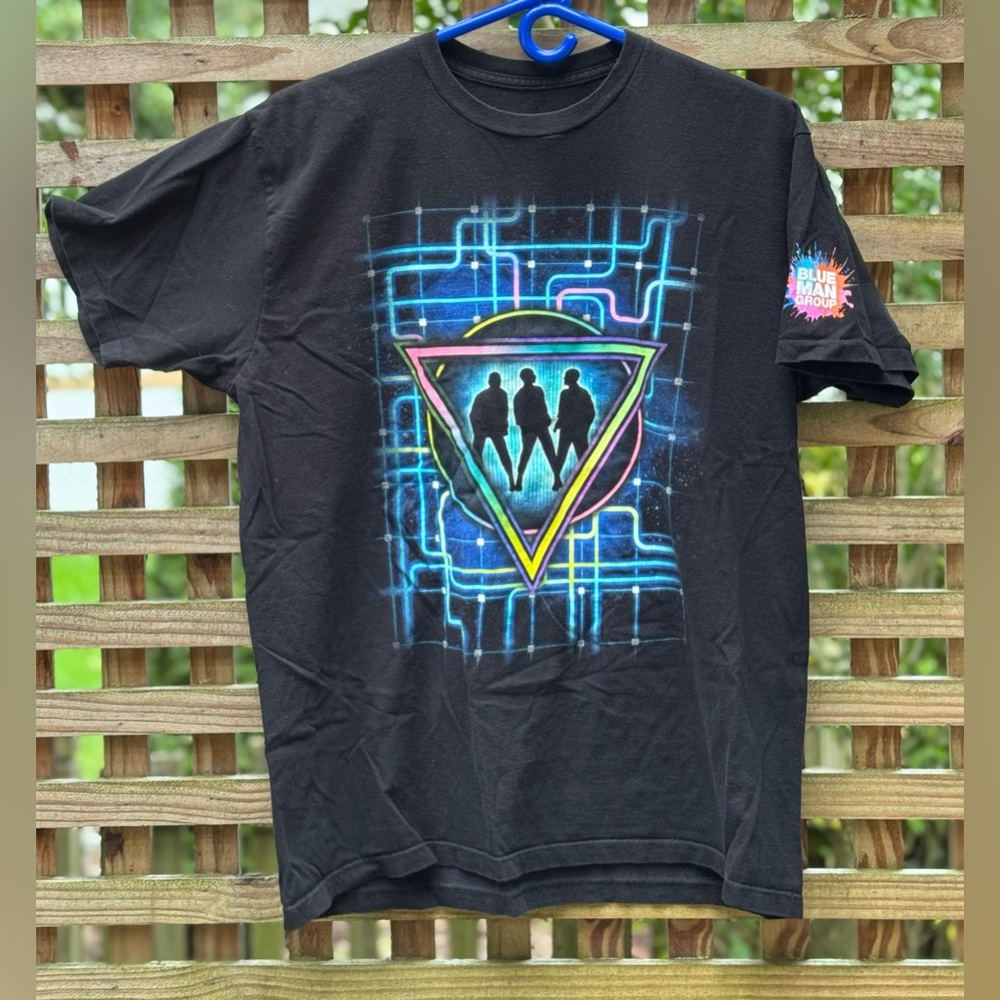 Men’s Universal Studios Blue Man Group Black Graphic Tee Size L EUC